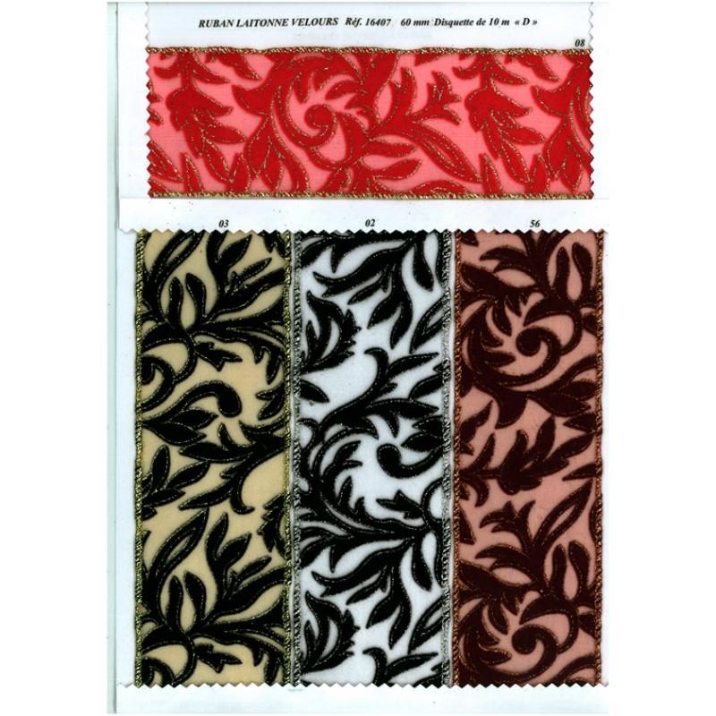 Stephanoise S16407 - RUBAN VELOURS LAIT 60 MM