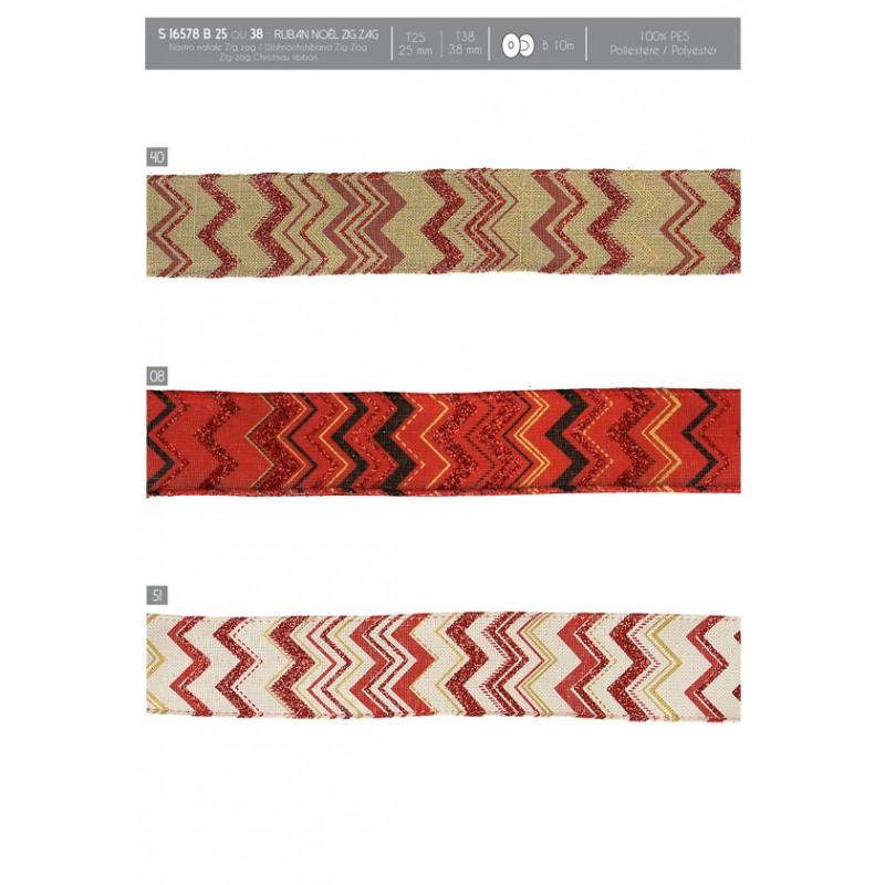 Stephanoise S16578 - RUBAN NOËL ZIG ZAG