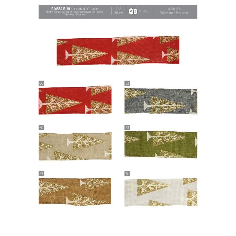 Stephanoise S16582 - RUBAN NOËL SAPINS
