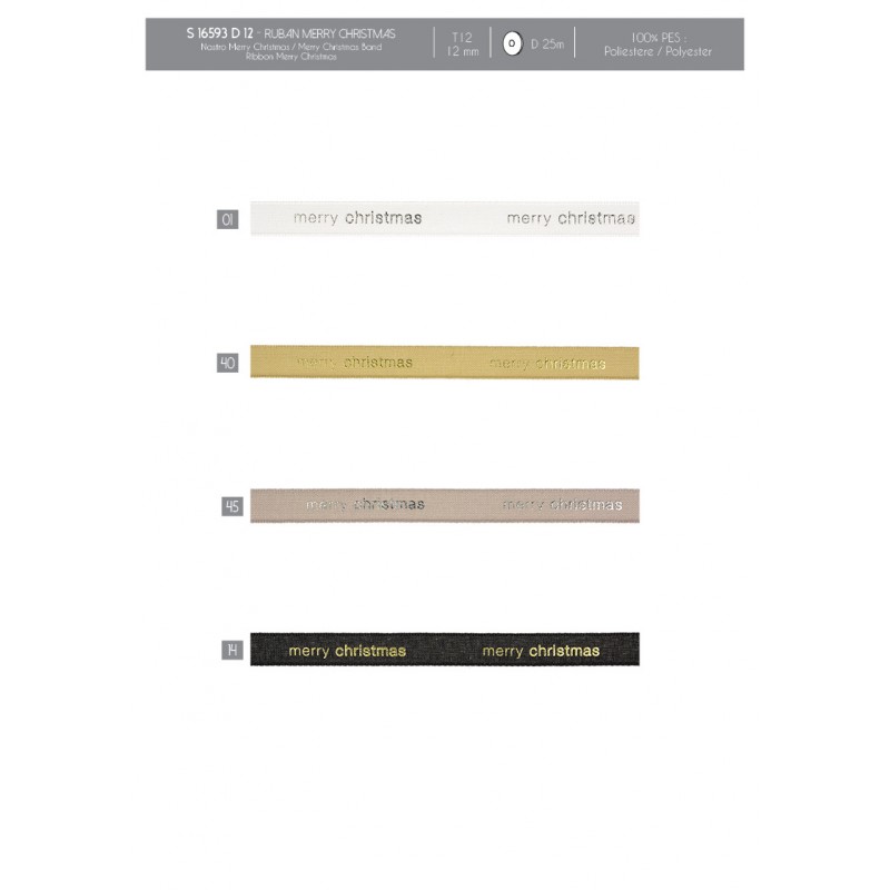 Stephanoise S16593 - RUBAN MERRY CHRISTMAS