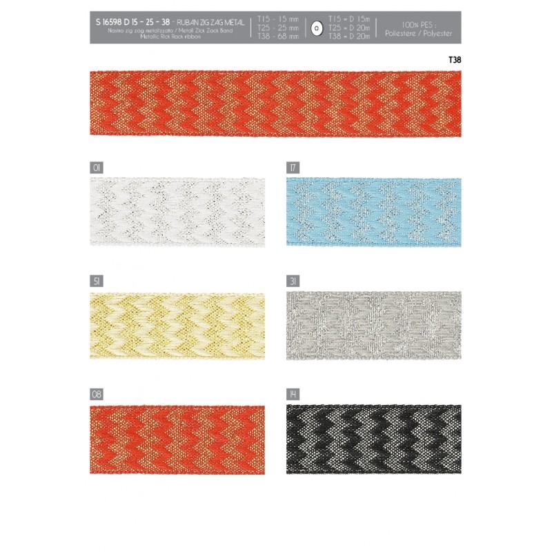 Stephanoise S16598 - RUBAN ZIG ZAG MÉTAL