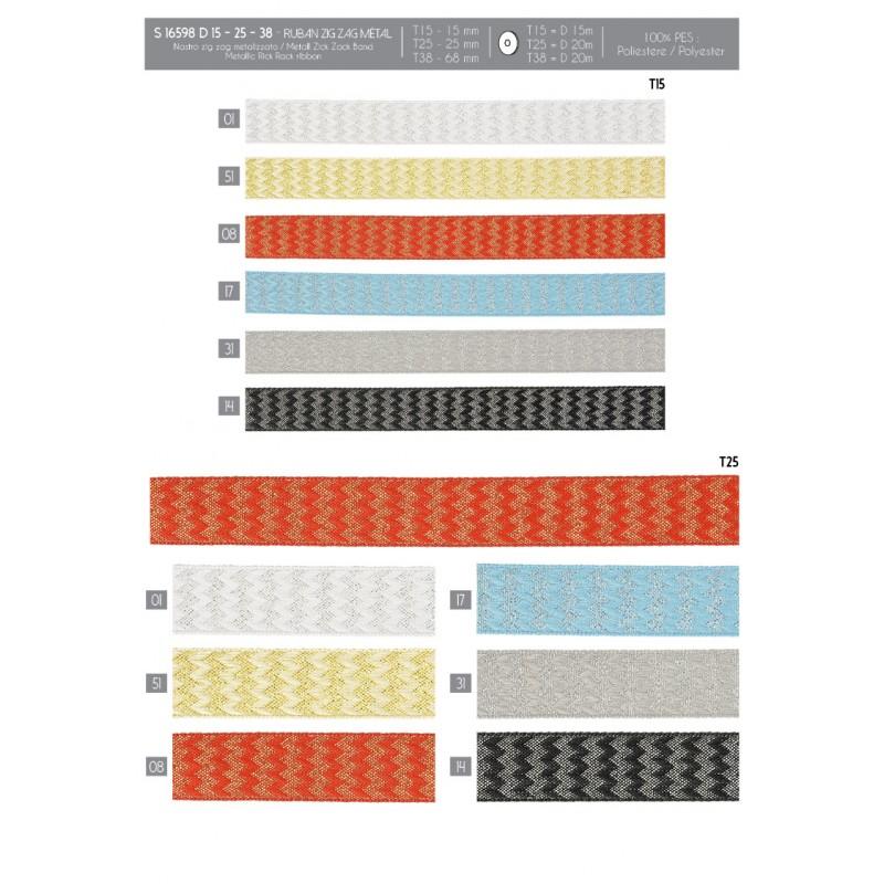 Stephanoise S16598 - RUBAN ZIG ZAG MÉTAL