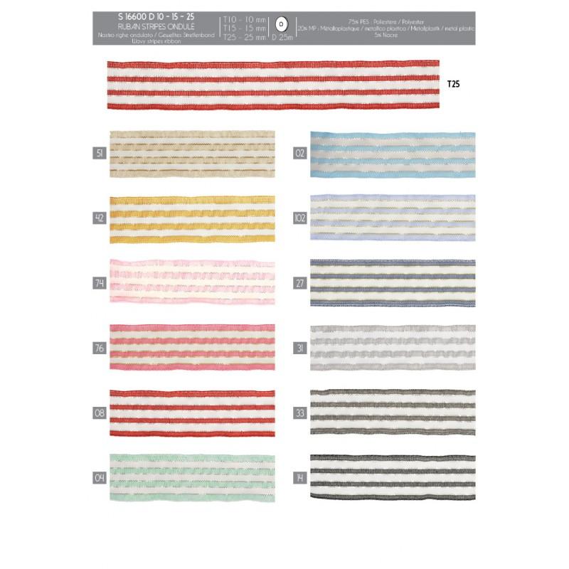 Stephanoise S16600 - RUBAN STRIPES ONDULÉ