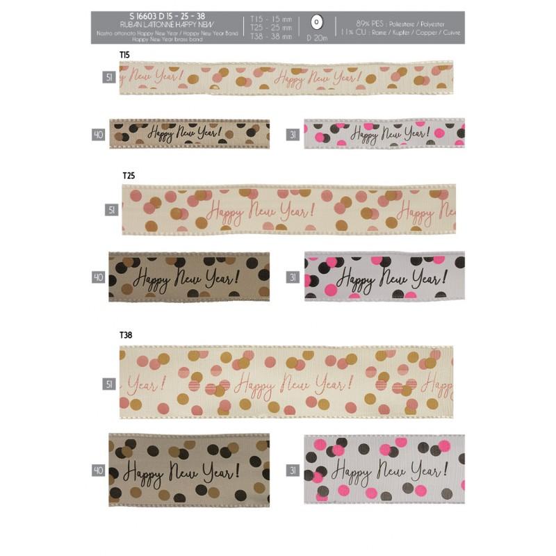 Stephanoise S16603 - RUBAN LAITONNE HAPPY NEW YEAR