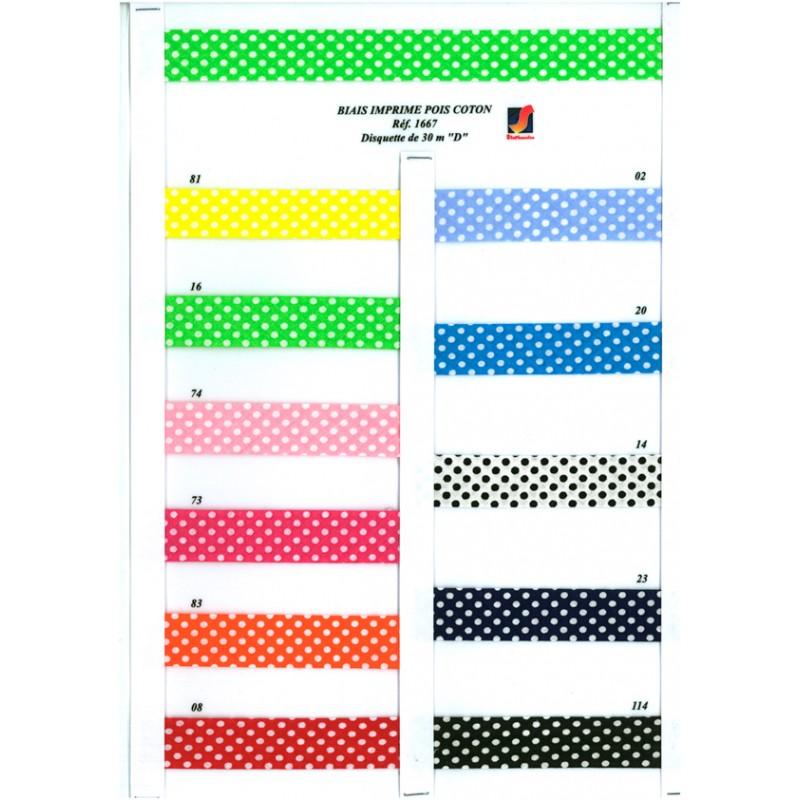 Stephanoise S1667 - BIAIS IMPRIME POIS COTON