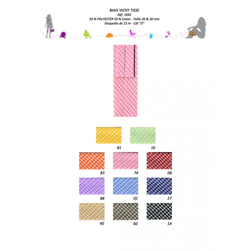 Stephanoise S1692 - BIAIS REPLIÉ VICHY