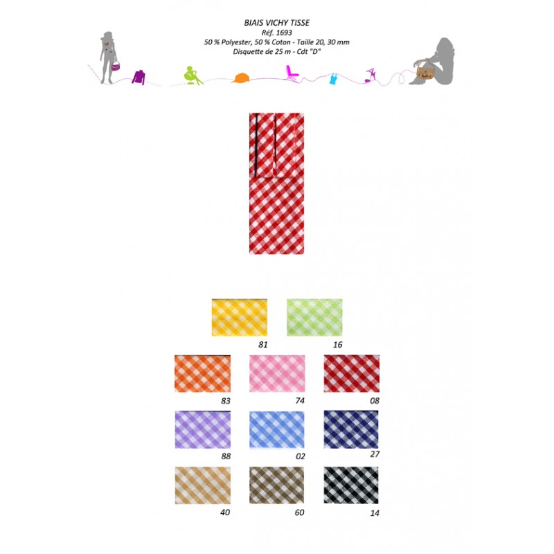 Stephanoise S1693 - BIAIS REPLIÉ VICHY