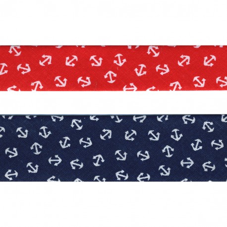 stephanoise S1704 - BIAIS IMPRIMÉ ANCRES