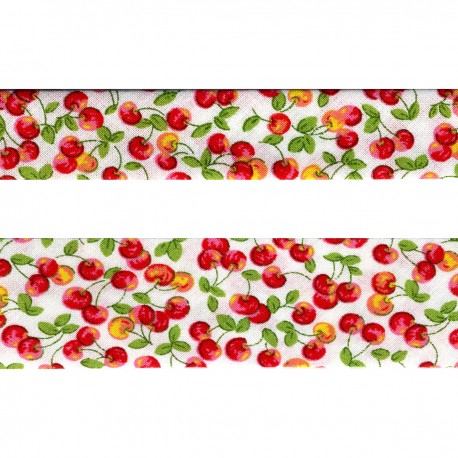 stephanoise S1705 - BIAIS IMPRIMÉ CERISES