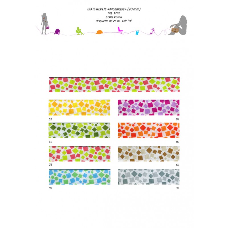 Stephanoise S1792 - BIAIS REPLIE "MOSAIQUE"