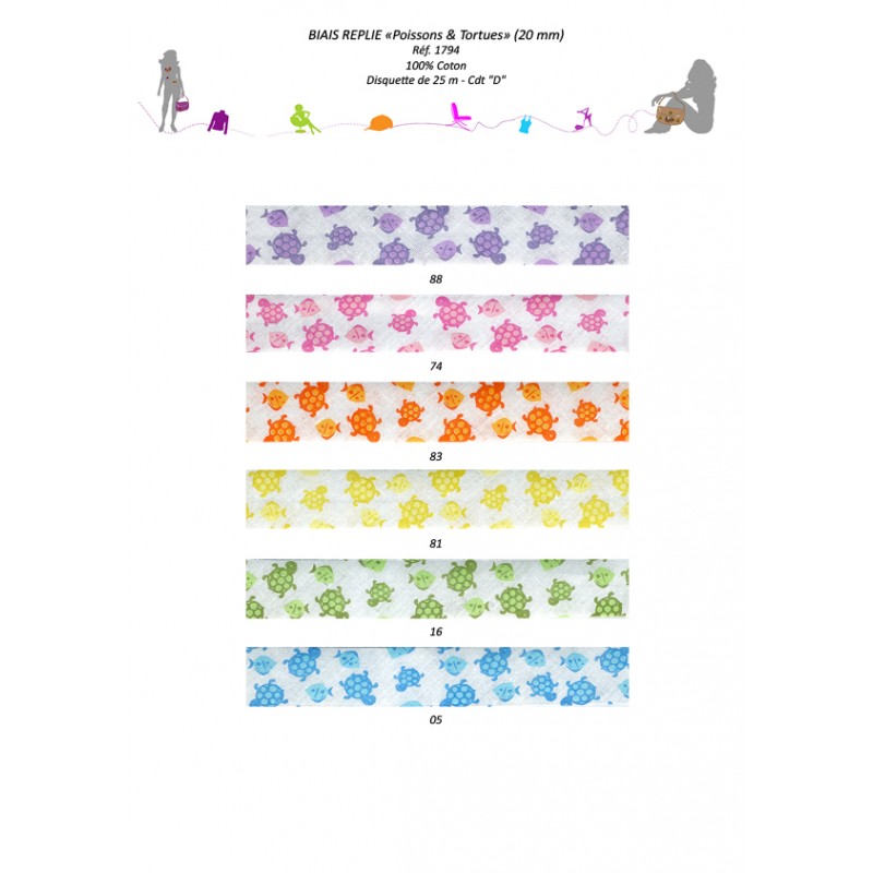 Stephanoise S1794 - BIAIS REPLIE "POISSONS & TORTUES"