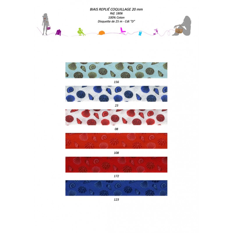 Stephanoise S1806 - BIAIS REPLIE COQUILLAGES