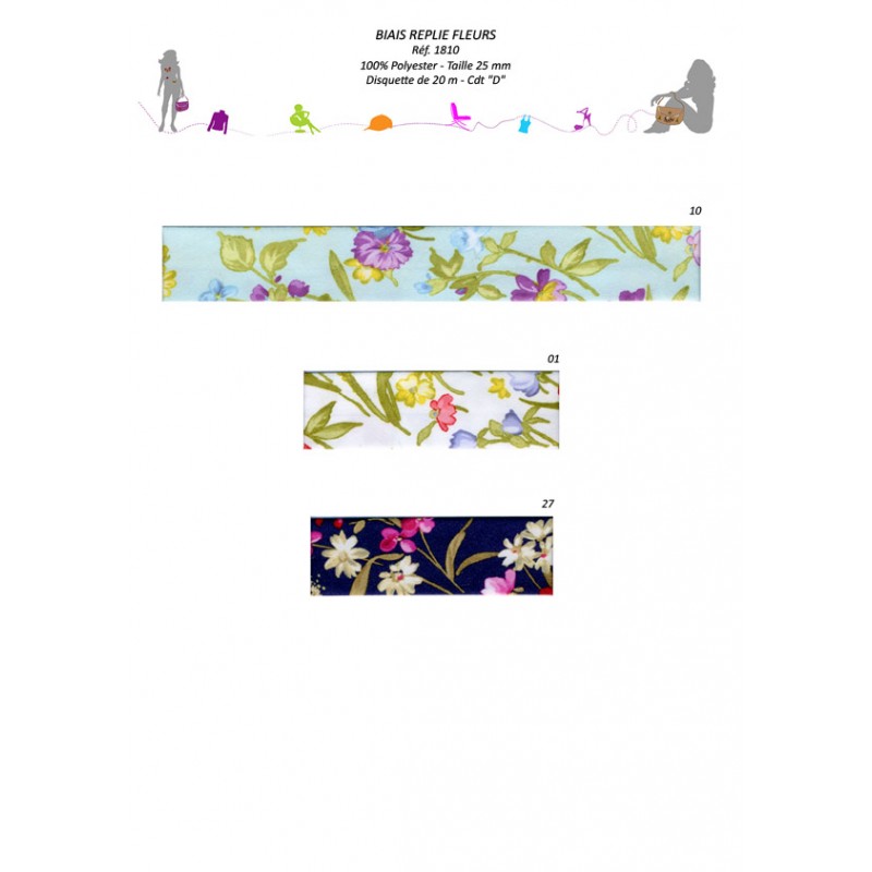 Stephanoise S1810 - BIAIS REPLIE FLEURS 25MM