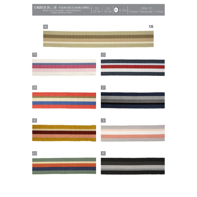 Stephanoise S18203 - RUBAN GROS GRAIN STRIPES