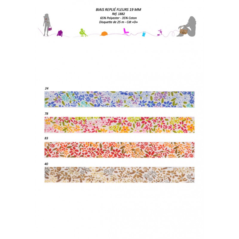 Stephanoise S1882 - BIAIS REPLIE FLEURS 19/9 5/9 5