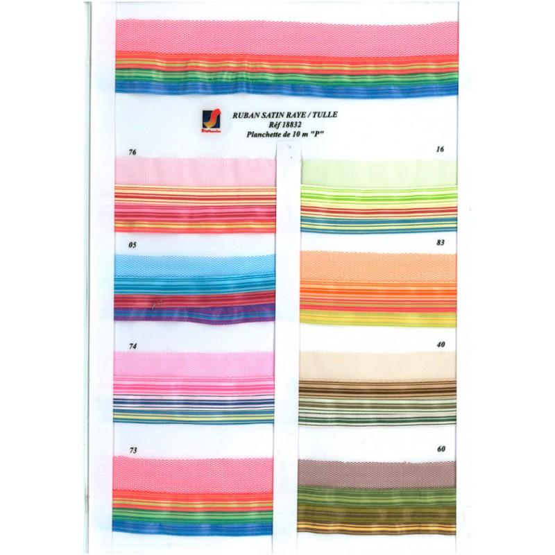 Stephanoise S18832 - RUBAN SATIN RAYE/TULLE