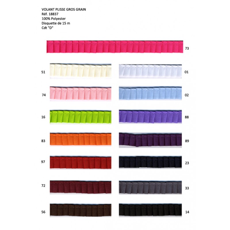 Stephanoise S18837 - VOLANT PLISSE GROS GRAIN