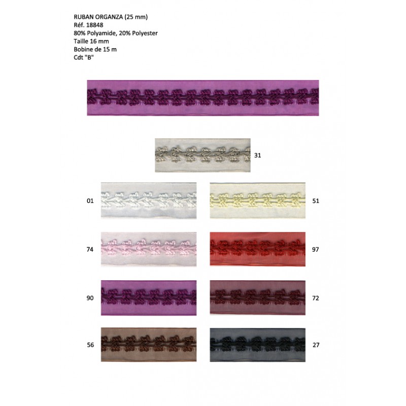 Stephanoise S18848 - BRODERIE 16MM/VOILE 25MM