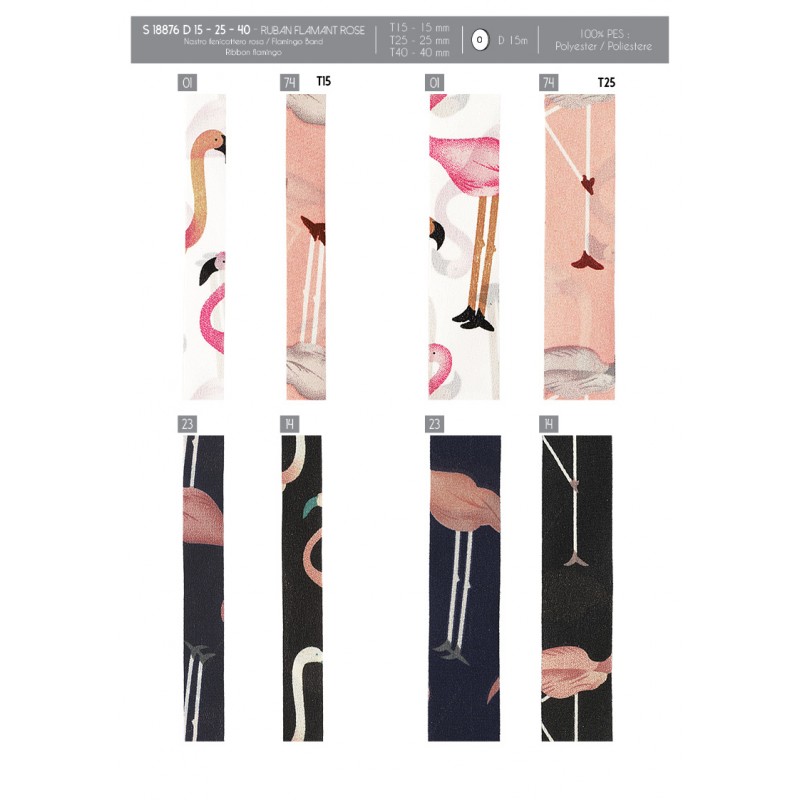 Stephanoise S18876 - RUBAN FLAMANT ROSE