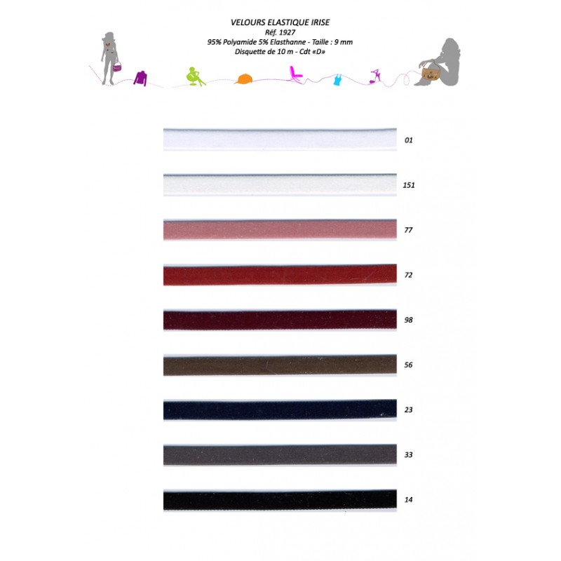 Stephanoise S1927 - VELOURS ELASTIQUE IRISE 9 MM