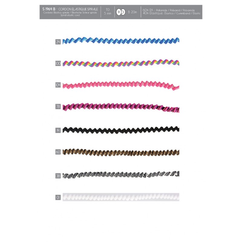 Stephanoise S1964 - CORDON ÉLAST SPIRALE 5MM