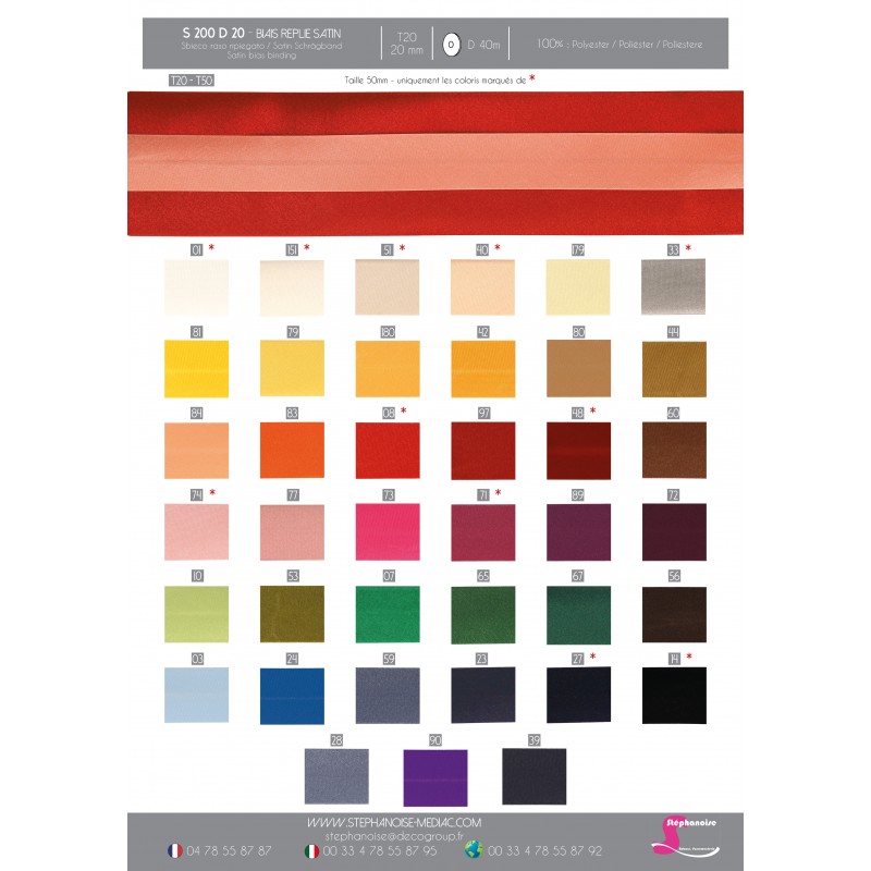 Stephanoise S200 - BIAIS R.SATIN PLAT 2MX10