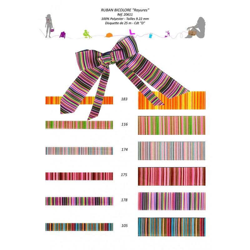 Stephanoise S20611 - RUBAN BICOLORE "RAYURES"