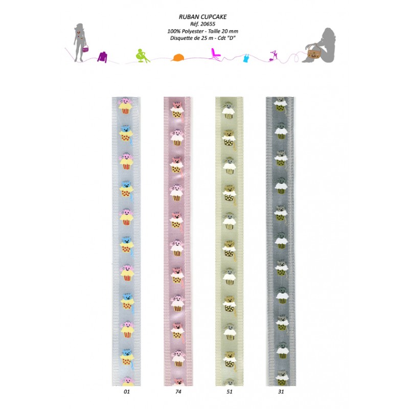 Stephanoise S20655 - RUBAN "CUPCAKES"