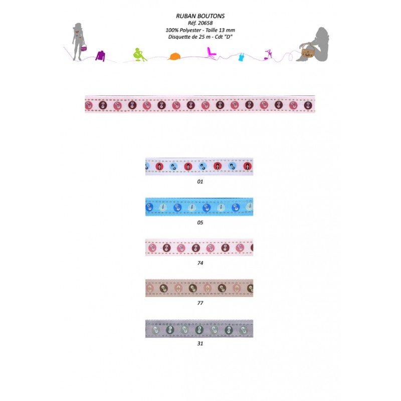 Stephanoise S20658 - RUBAN "BOUTONS"