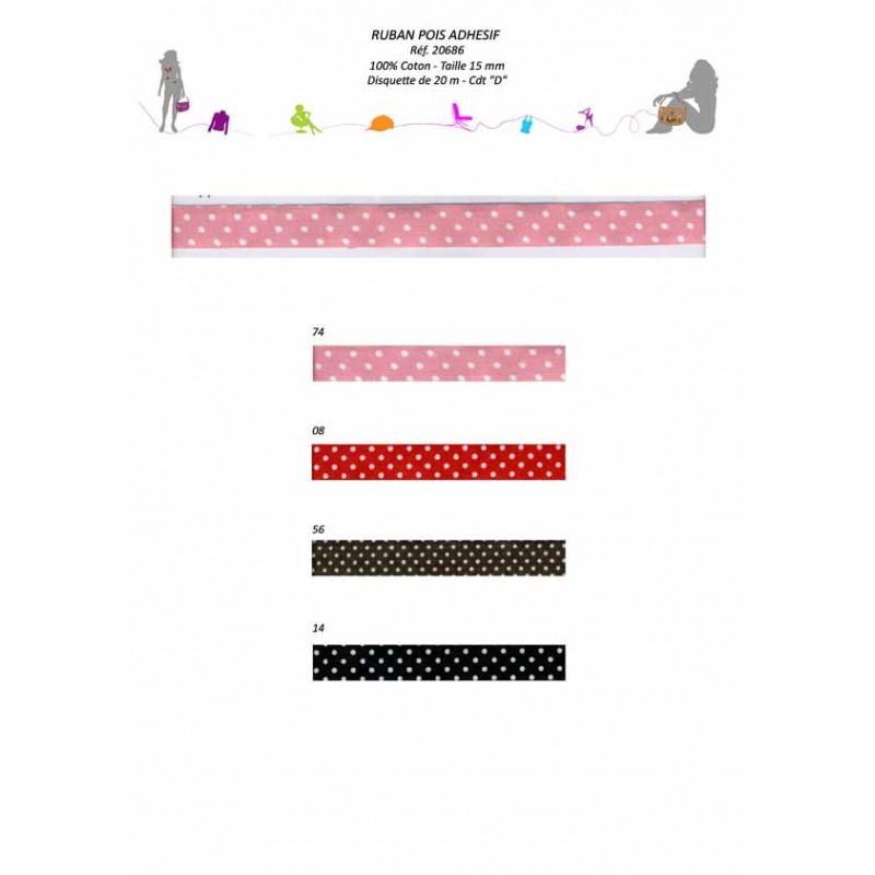 Stephanoise S20686 - RUBAN POIS ADHESIF 15 MM