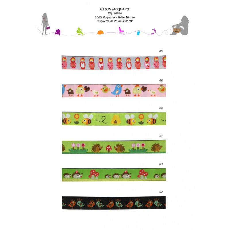 Stephanoise S20698 - GALON JACQUARD 16MM