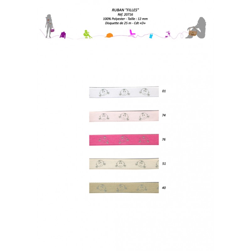 Stephanoise S20716 - RUBAN "FILLES" 12 MM