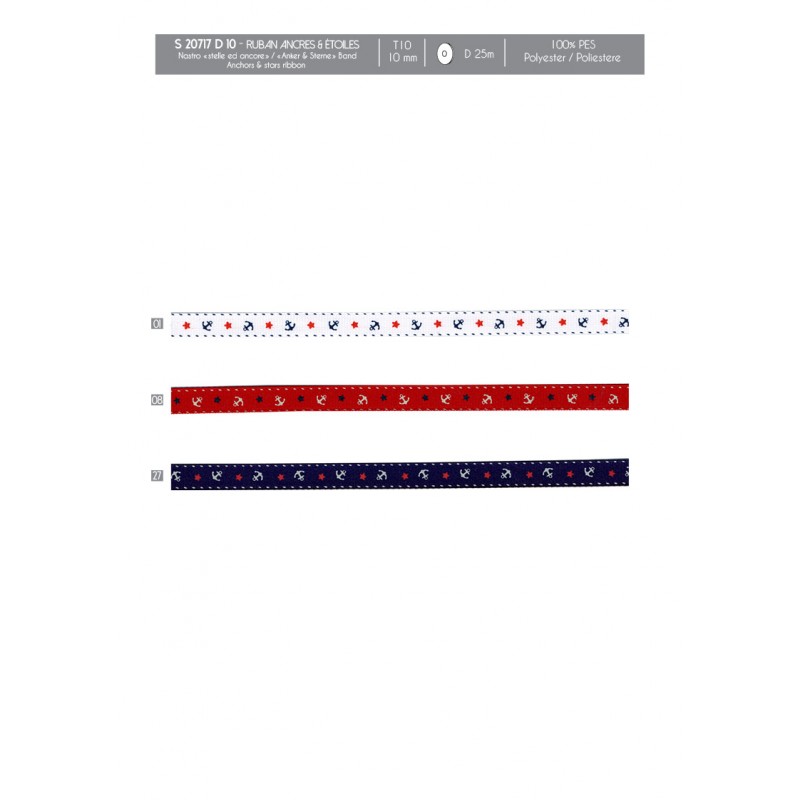 Stephanoise S20717 - RUBAN "ANCRES & ETOILES"