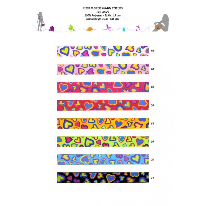 Stephanoise S20725 - RUBAN GROS GRAIN COEURS