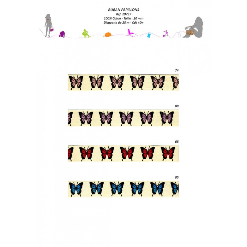 Stephanoise S20737 - RUBAN NON LAITONNE PAPILLONS