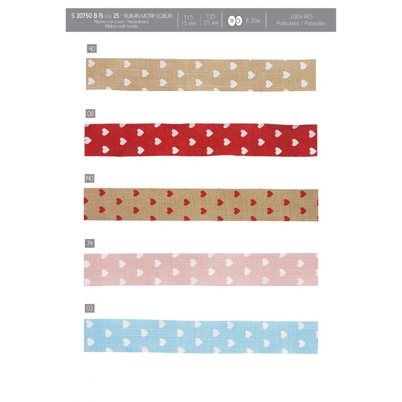Stephanoise S20750 - RUBAN MOTIF COEURS