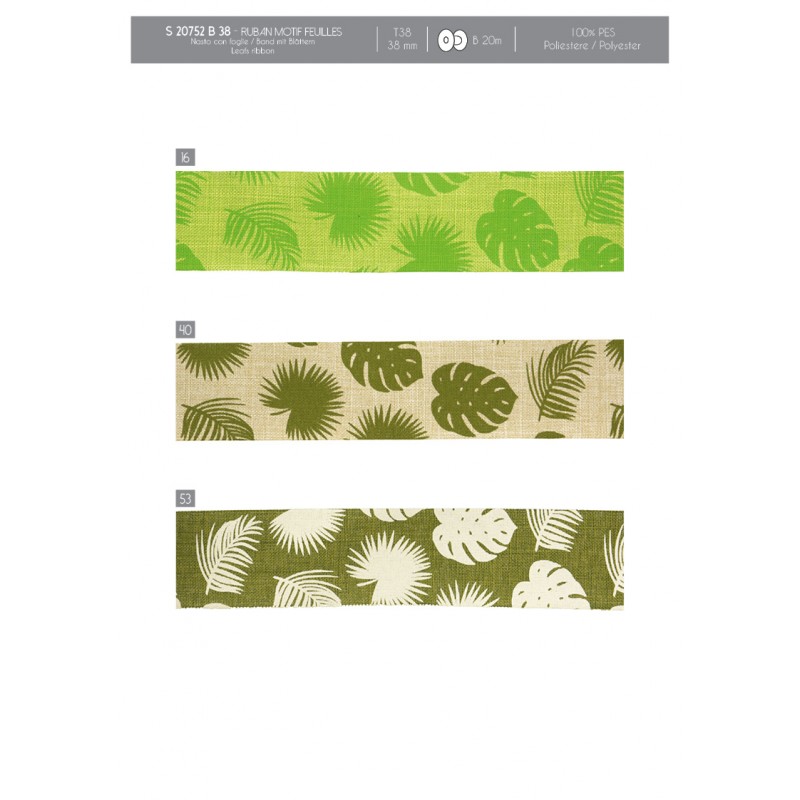 Stephanoise S20752 - RUBAN MOTIF FEUILLES