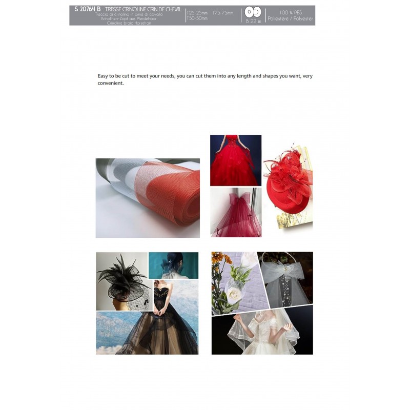 Stephanoise S20764 - TRESSE CRINOLINE CRIN DE CHEVAL