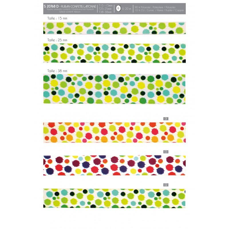 Stephanoise S20768 - RUBAN CONFETTIS LAITONNÉ