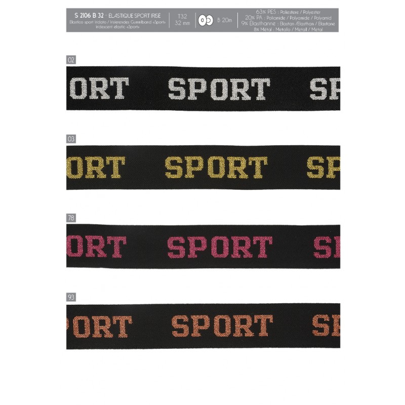 Stephanoise S2106 - ÉLASTIQUE SPORT IRISÉ