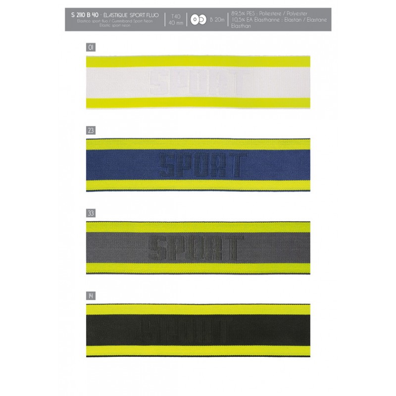 Stephanoise S2110 - ÉLASTIQUE SPORT FLUO