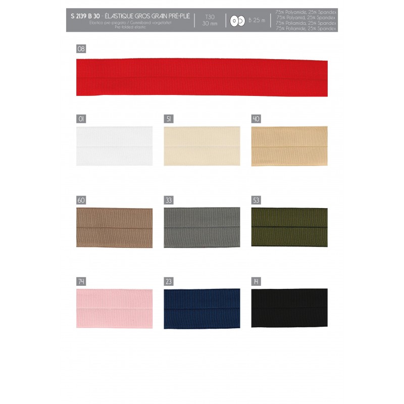 Stephanoise S2139 - ELASTIQUE GROS GRAIN PRE PLIE