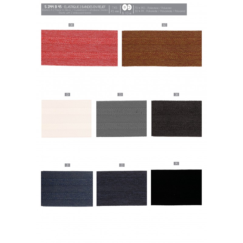 Stephanoise S2144 - ÉLASTIQUE 2 BANDES EN RELIEF
