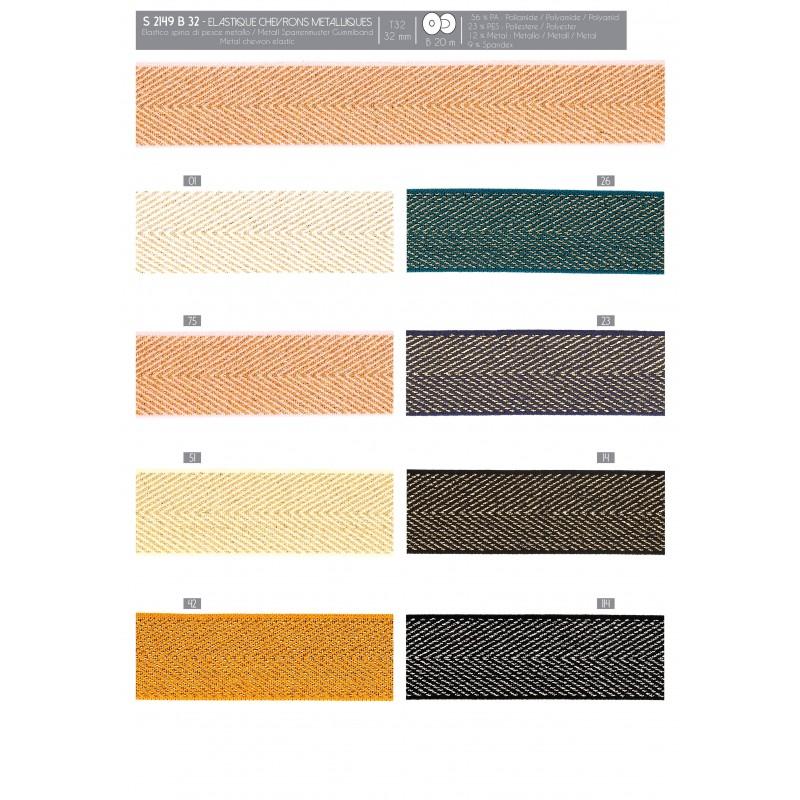 Stephanoise S2149 - ELASTIQUE CHEVRONS METALLIQUES