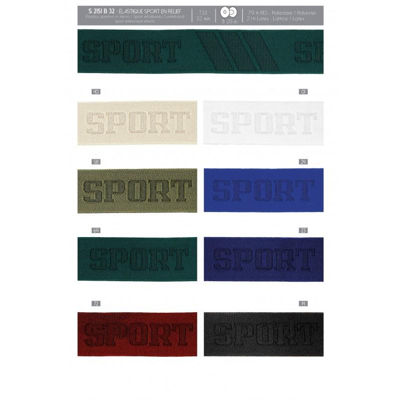 Stephanoise S2151 - ÉLASTIQUE SPORT EN RELIEF