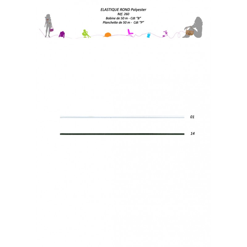 Stephanoise S260 - ELASTIQUE ROND RAYONNE 2 MM