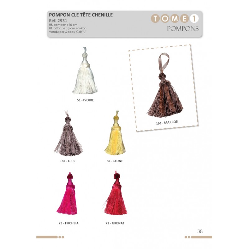Stephanoise S2931 - POMPON CLE TETE CHENILLE