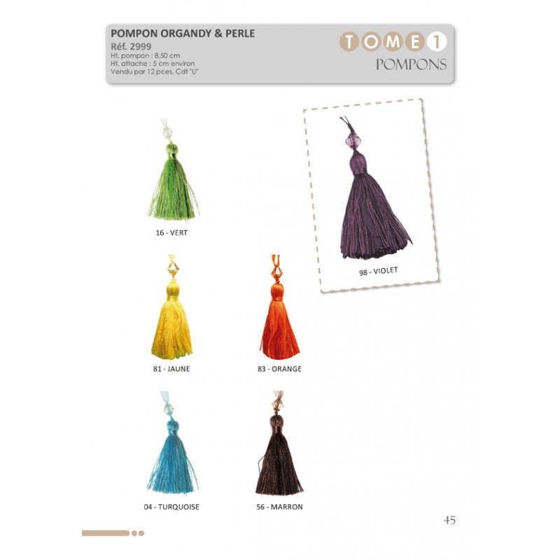 Stephanoise S2999 - POMPON ORGANDI PERLES PAR 12