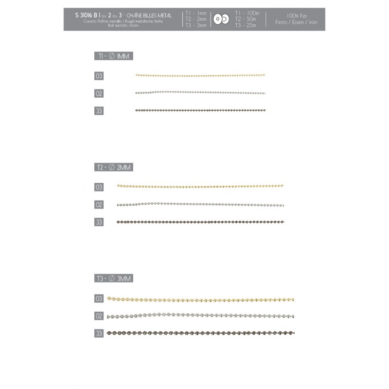 Stephanoise S31016 - CHAINE BILLES MÉTAL