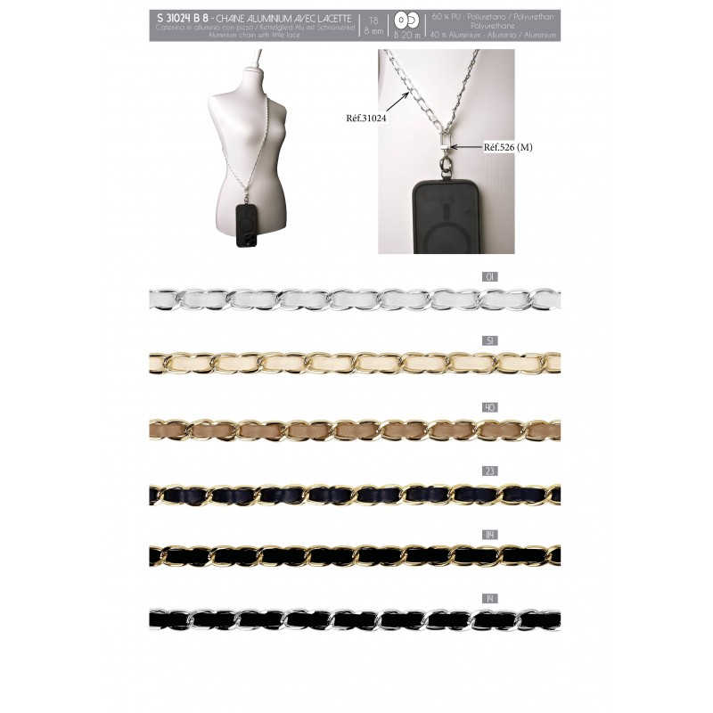 Stephanoise S31024 - CHAINE ALUMINIUM AVEC LACETTE